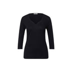 Street One Black Cotton Long Sleeve T-Shirt - Eljoys Fashion 