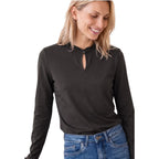 Street One Brown Cotton Long Sleeve T-Shirt - Eljoys Fashion 