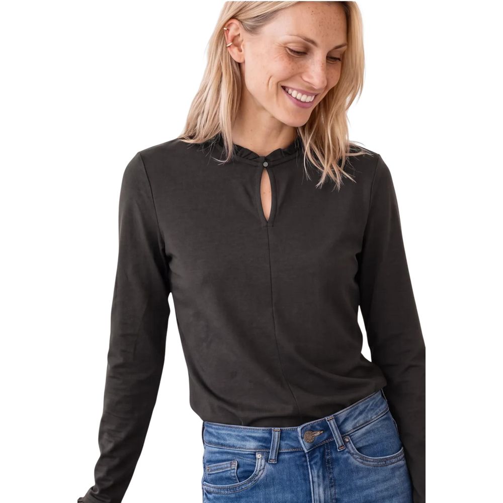 Street One Brown Cotton Long Sleeve T-Shirt - Eljoys Fashion 