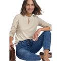 Street One Beige Cotton Long Sleeve T-Shirt - Eljoys Fashion 