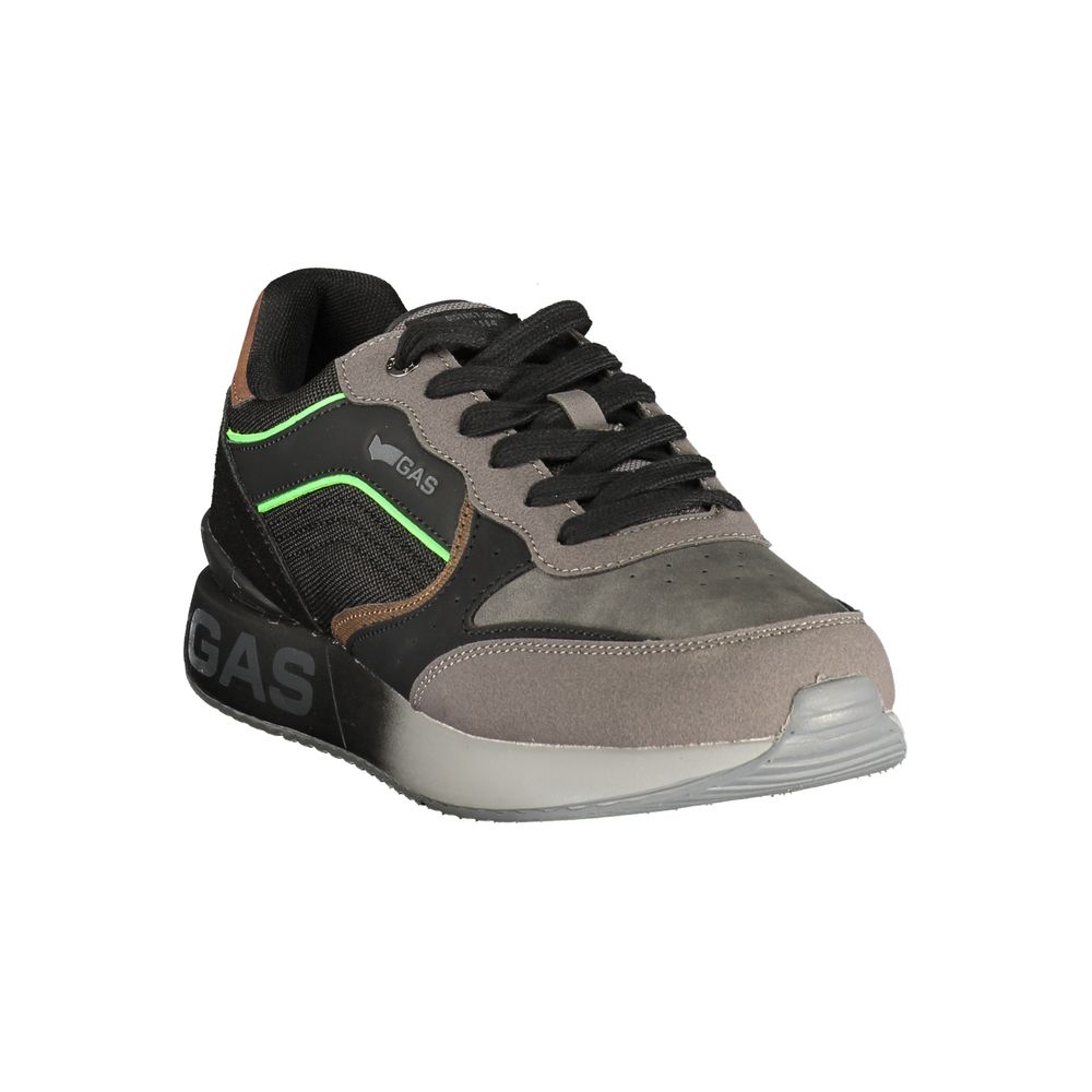 Gas Black Polyurethane Mens Sneaker
