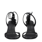 The Attico Black Leather Stiletto Heel Sandals
