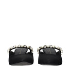 Stella McCartney Black Satin Stiletto Heel Sandals