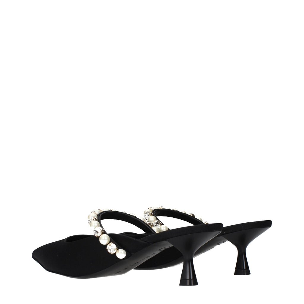 Stella McCartney Black Satin Stiletto Heel Sandals