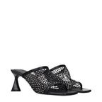 Stella McCartney Black Leather Stiletto Heel Sandals
