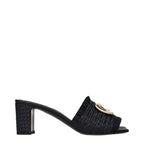 Dolce & Gabbana Black Raffia Platform Sandals