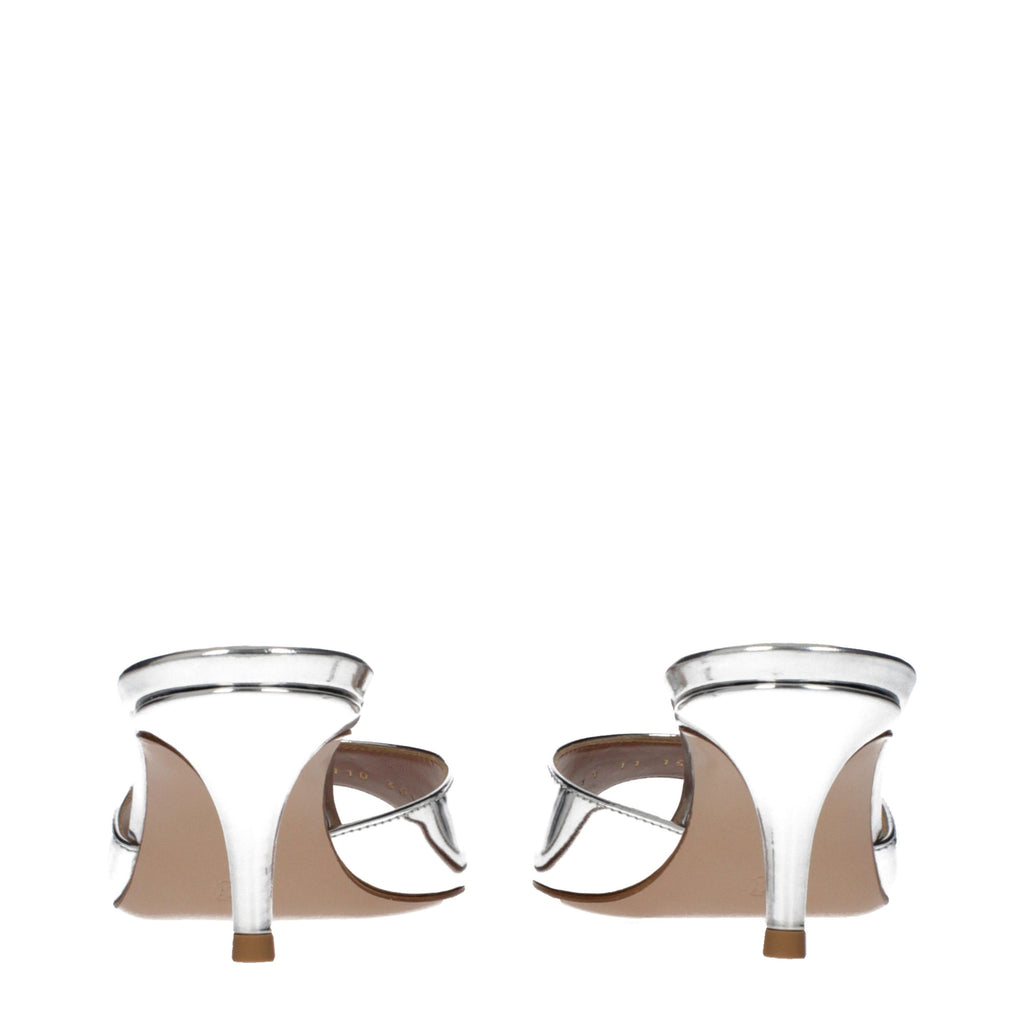 Gianvito Rossi Gray Leather Platform Sandals