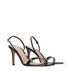 Gianvito Rossi Black Leather Stiletto Heel Sandals