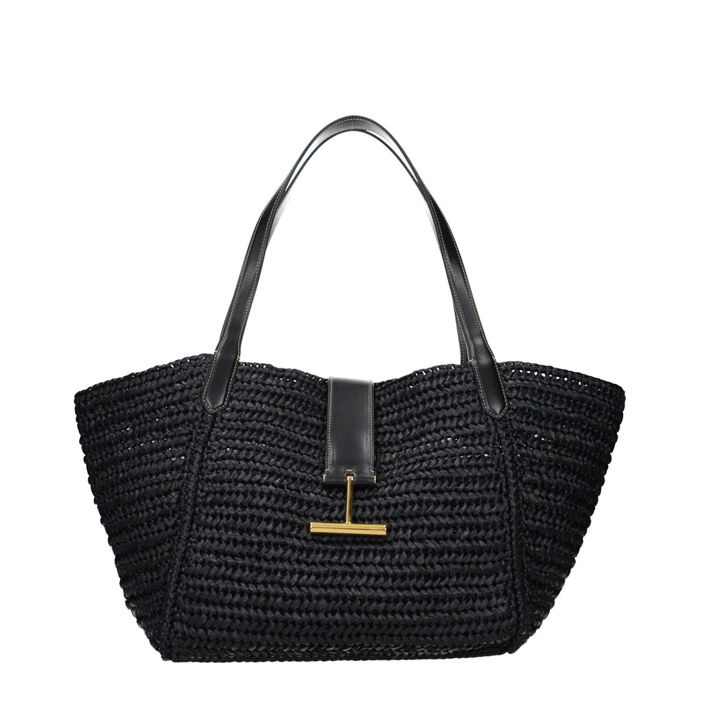 Tom Ford Black Raffia Shoulder Bag