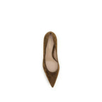 Gianvito Rossi Brown Suede Leather Mid Heel Pumps