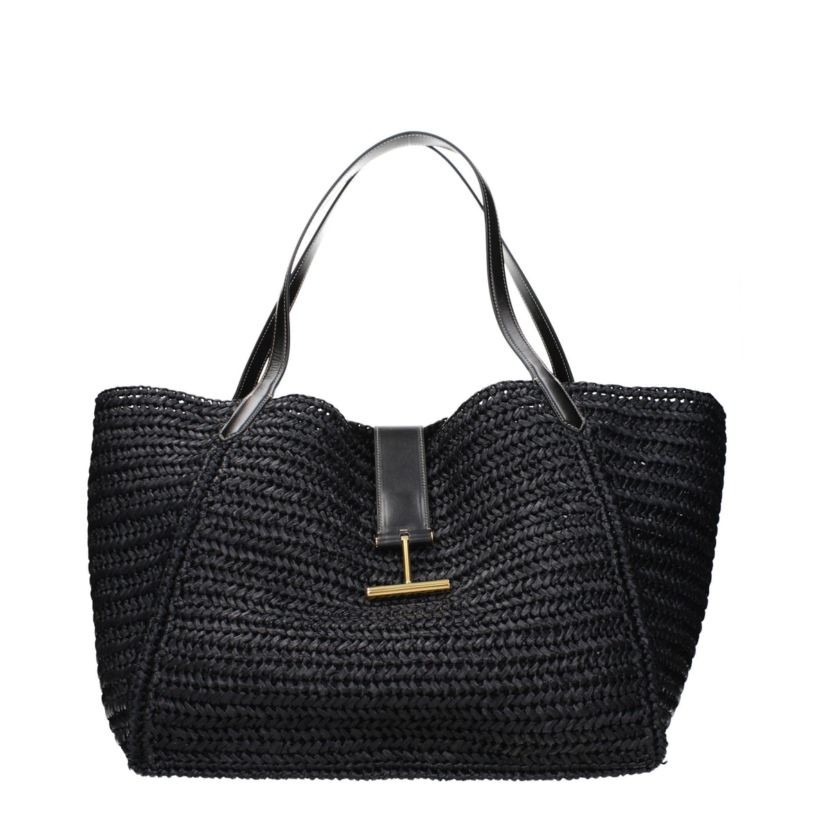 Tom Ford Black Raffia Shoulder Bag