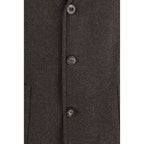 Finamore Brown Wool Oves Aries Full-Length Jacket