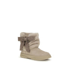 UGG Beige Suede Leather Ankle Boots - Eljoys Fashion 