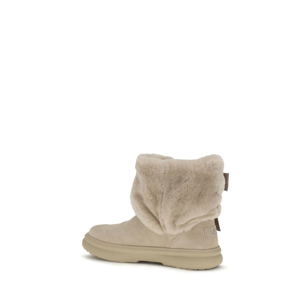 UGG Beige Suede Leather Ankle Boots - Eljoys Fashion 