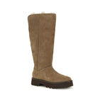 UGG Beige Suede Leather Flat Boots - Eljoys Fashion 