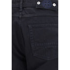Stone Island Black Cotton Straight-Leg Jeans