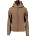 Norway 1963 Brown Polyester Women's Jacket with Hood - Eljoys Fashion 