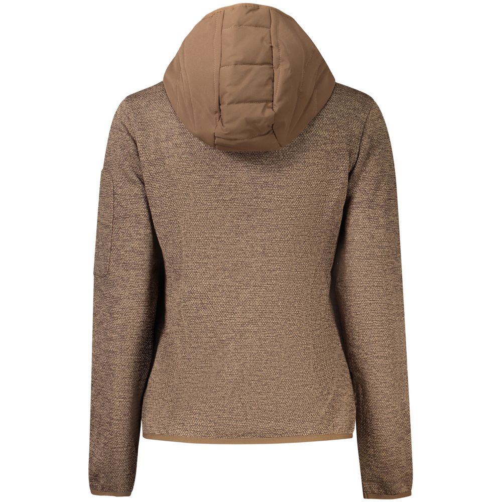 Norway 1963 Brown Polyester Women's Jacket with Hood - Eljoys Fashion 