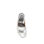 Amina Muaddi Silver Calf Leather Bos Taurus Sandals - Eljoys Fashion 