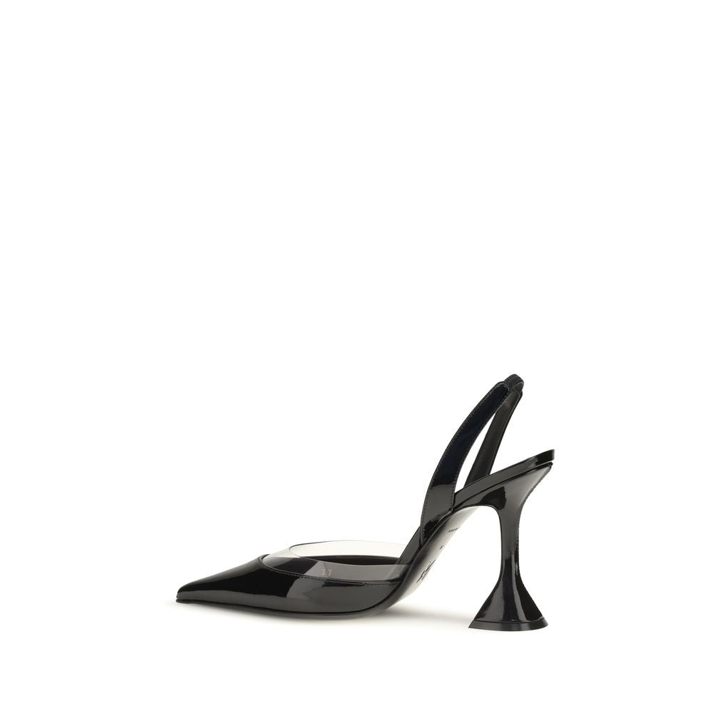 Amina Muaddi Black Calf Leather Bos Taurus High Heel Pumps - Eljoys Fashion 