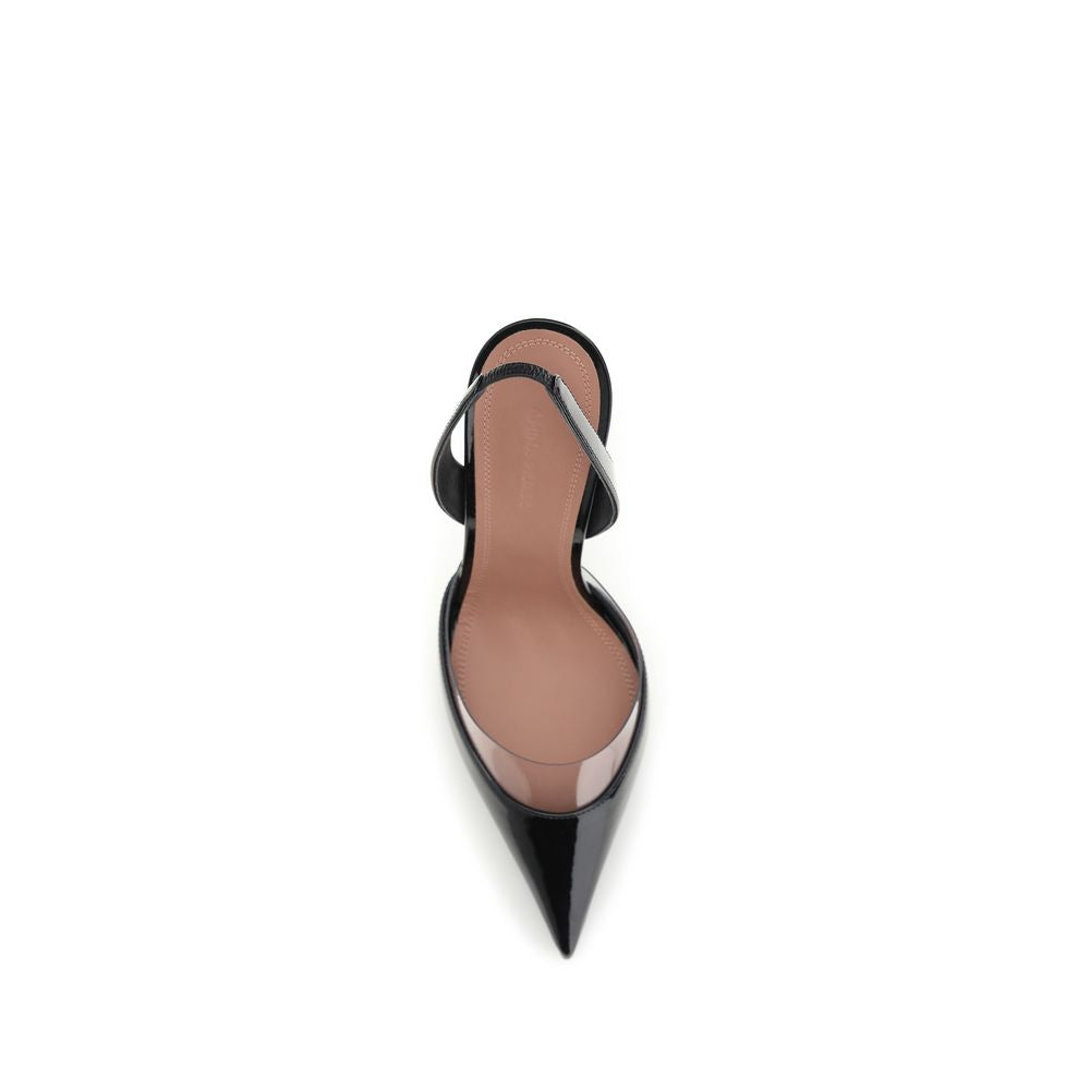 Amina Muaddi Black Calf Leather Bos Taurus High Heel Pumps - Eljoys Fashion 
