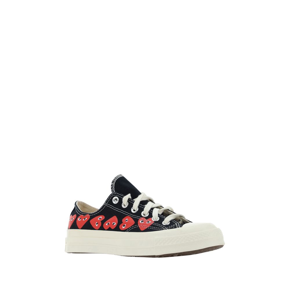 Comme Des Garçons Play x Converse Black Canvas Low Top Sneakers - Eljoys Fashion 
