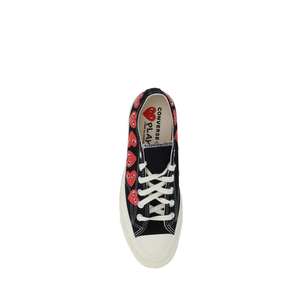 Comme Des Garçons Play x Converse Black Canvas Low Top Sneakers - Eljoys Fashion 