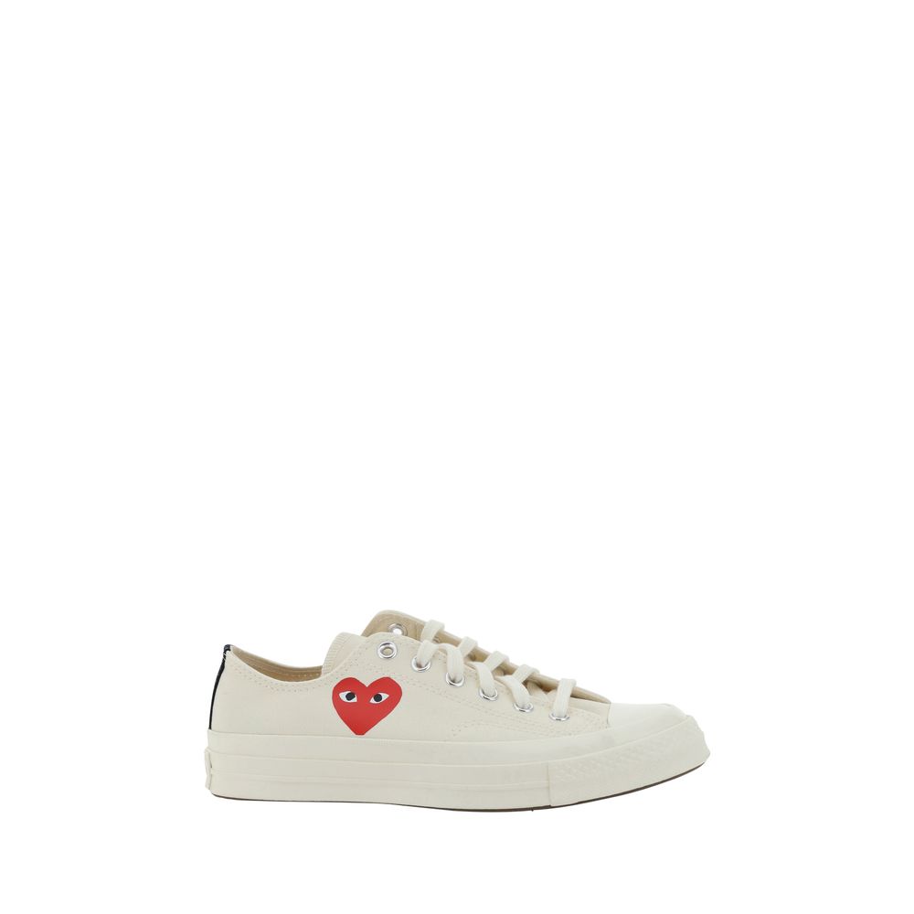 Comme Des Garçons Play x Converse White Cotton Low Top Sneakers - Eljoys Fashion 