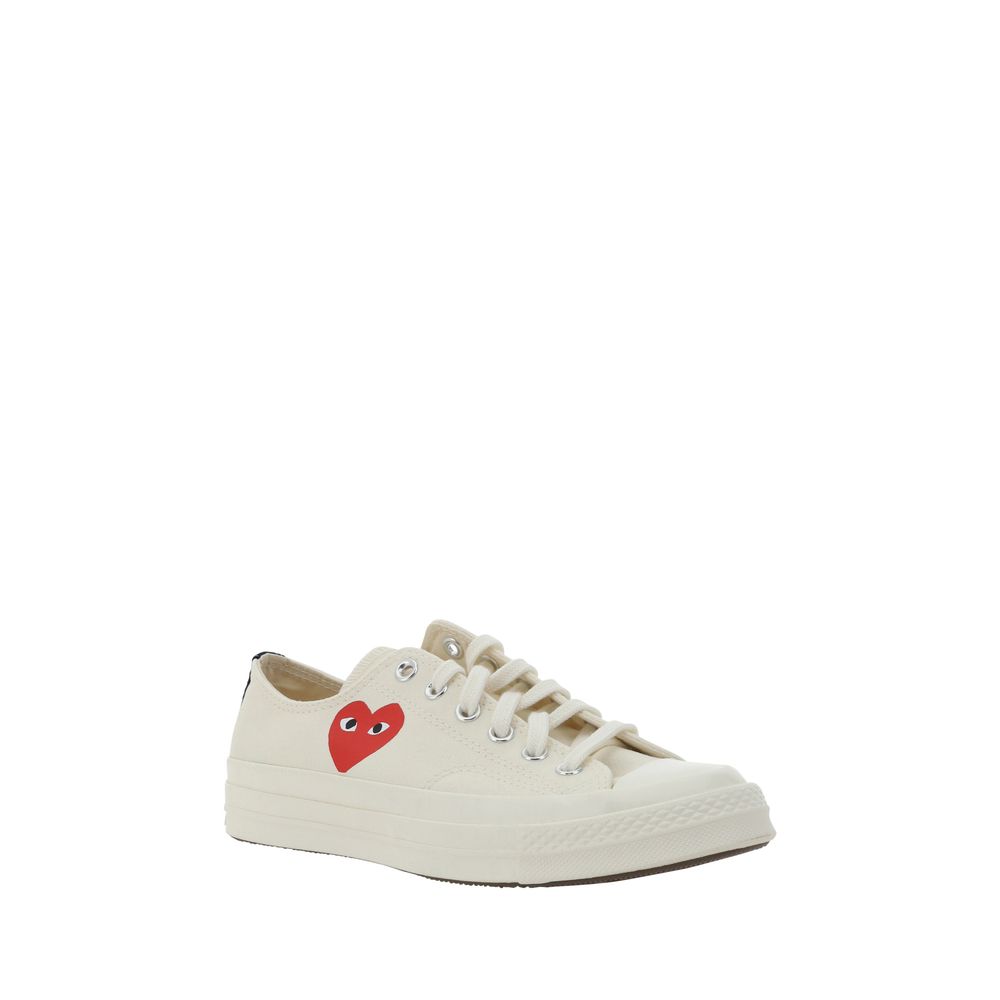 Comme Des Garçons Play x Converse White Cotton Low Top Sneakers - Eljoys Fashion 