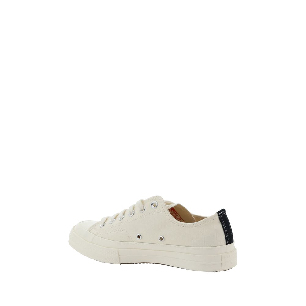 Comme Des Garçons Play x Converse White Cotton Low Top Sneakers - Eljoys Fashion 