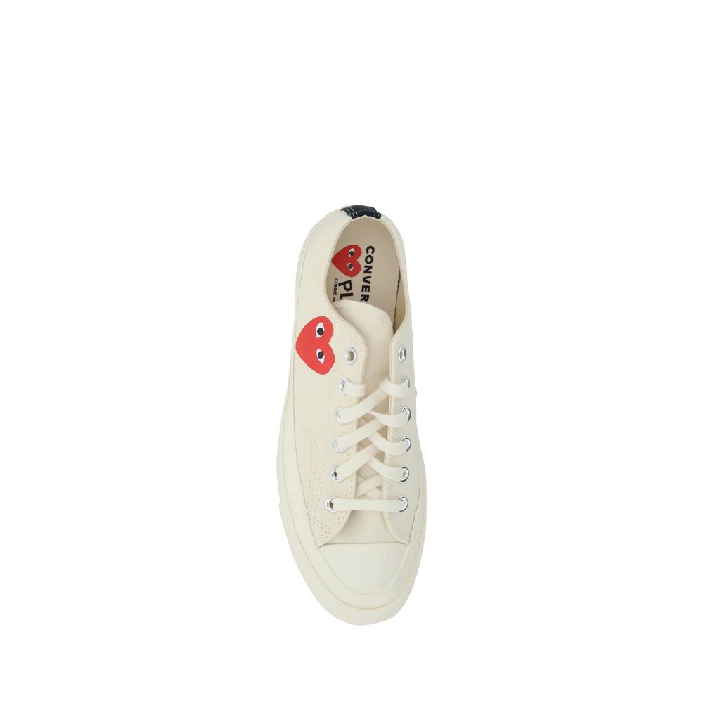 Comme Des Garçons Play x Converse White Cotton Low Top Sneakers - Eljoys Fashion 