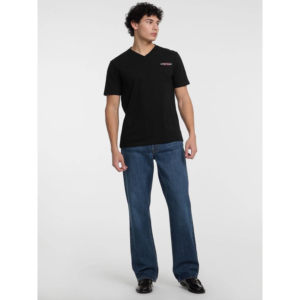 Guess Jeans Black Cotton T-Shirt - Eljoys Fashion 