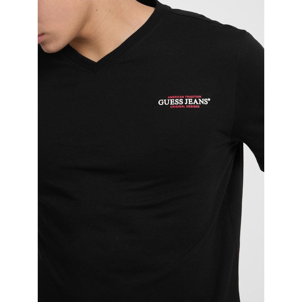Guess Jeans Black Cotton T-Shirt - Eljoys Fashion 