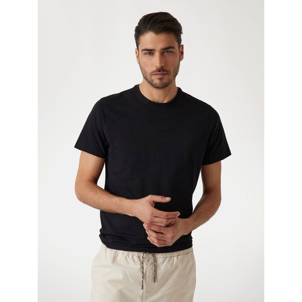 Guess Black Cotton T-Shirt - Eljoys Fashion 