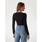 Guess Black Cotton Long Sleeve T-Shirt