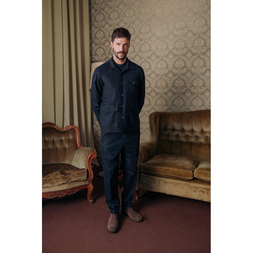 Autore Blue Cashmere Full-Length Jacket