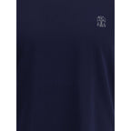Brunello Cucinelli Blue Cotton T-Shirt - Eljoys Fashion 
