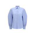 Brunello Cucinelli Blue Cotton Blouse - Eljoys Fashion 