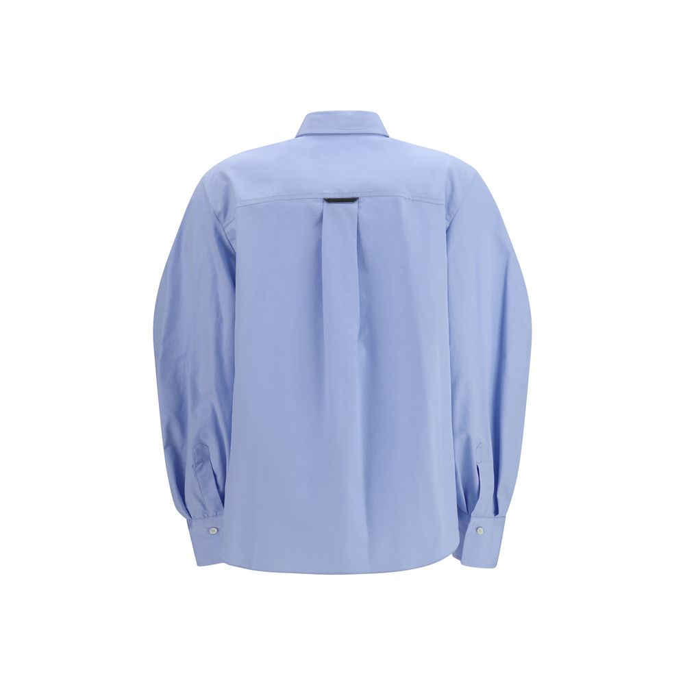 Brunello Cucinelli Blue Cotton Blouse - Eljoys Fashion 