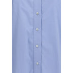 Brunello Cucinelli Blue Cotton Blouse - Eljoys Fashion 