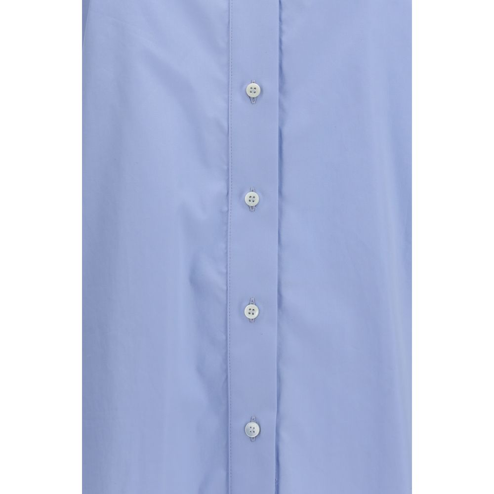 Brunello Cucinelli Blue Cotton Blouse - Eljoys Fashion 