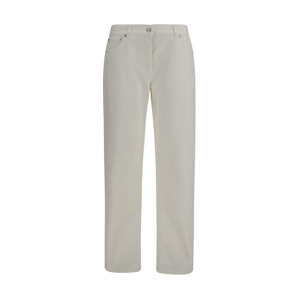 The Row White Cotton Straight-Leg Jeans - Eljoys Fashion 