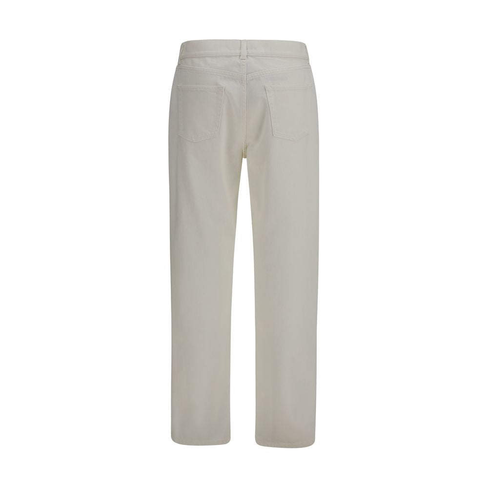 The Row White Cotton Straight-Leg Jeans - Eljoys Fashion 