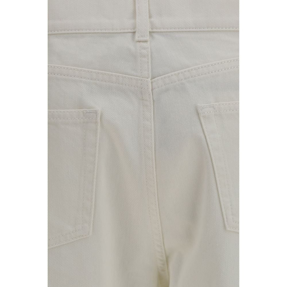 The Row White Cotton Straight-Leg Jeans - Eljoys Fashion 