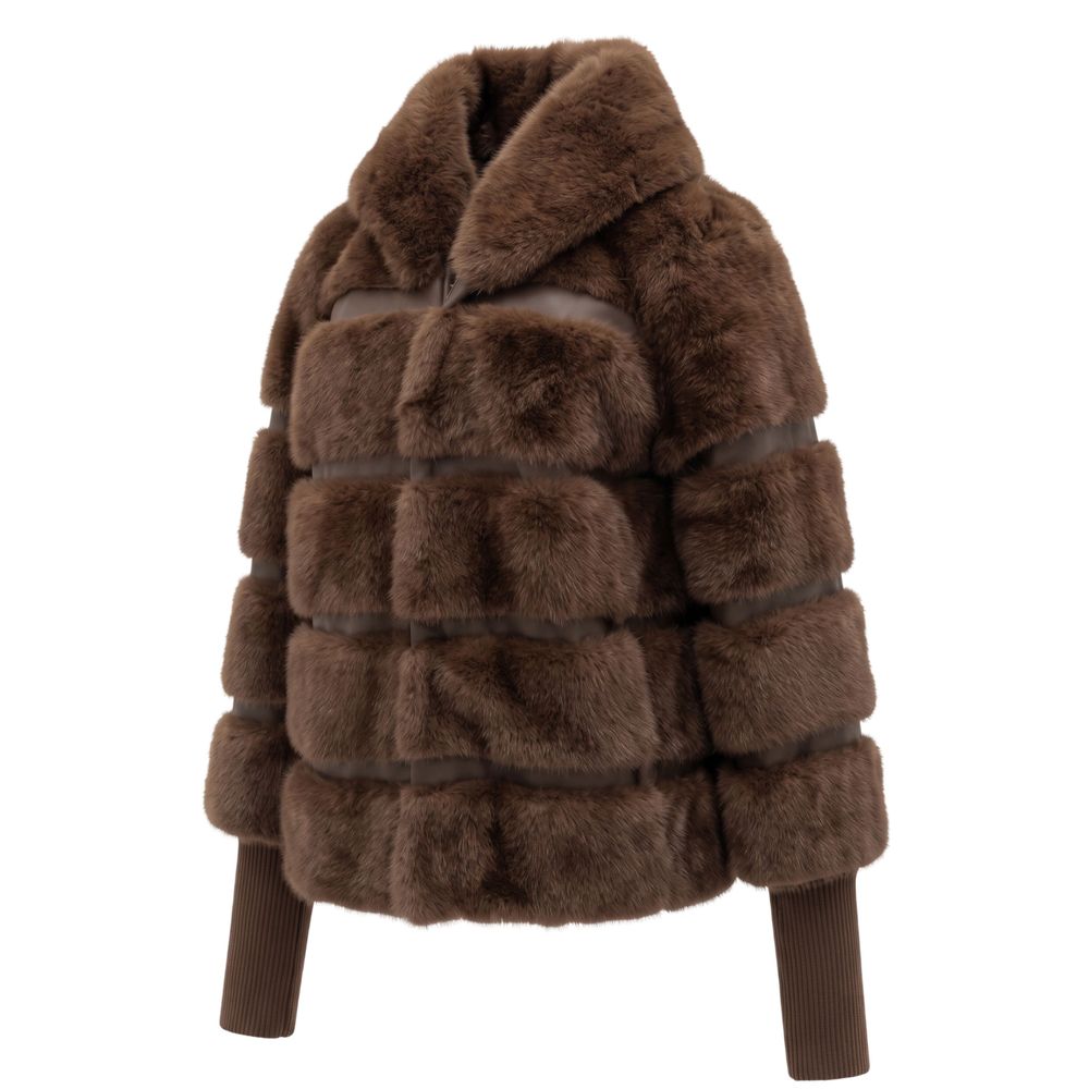 Baldinini Trend Brown Polyester Women Jacket