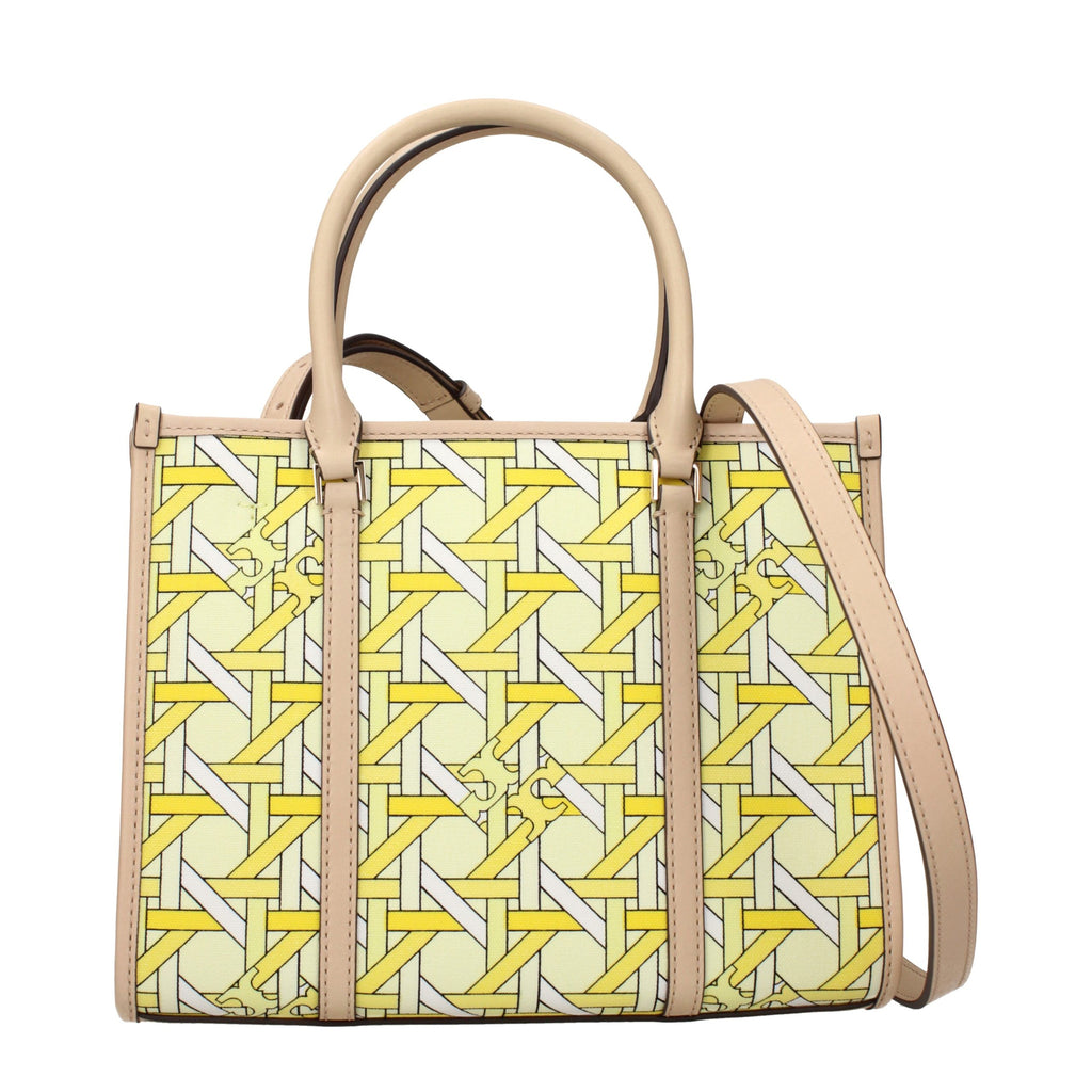 Tory Burch Yellow Fabric Handbag - Eljoys Fashion 
