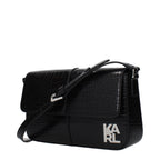 Karl Lagerfeld Black Polyethylene Shoulder Bag - Eljoys Fashion 