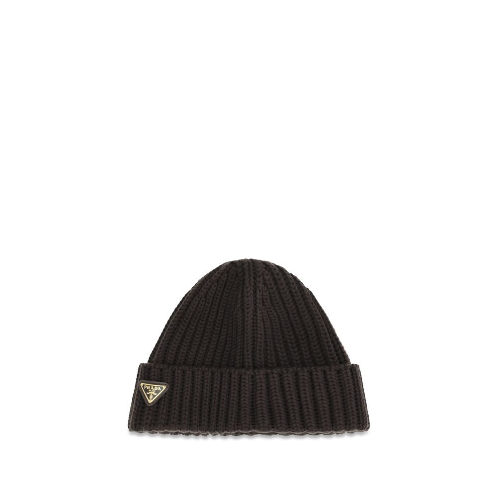 Prada Brown Wool Oves Aries Beanie - Eljoys Fashion 