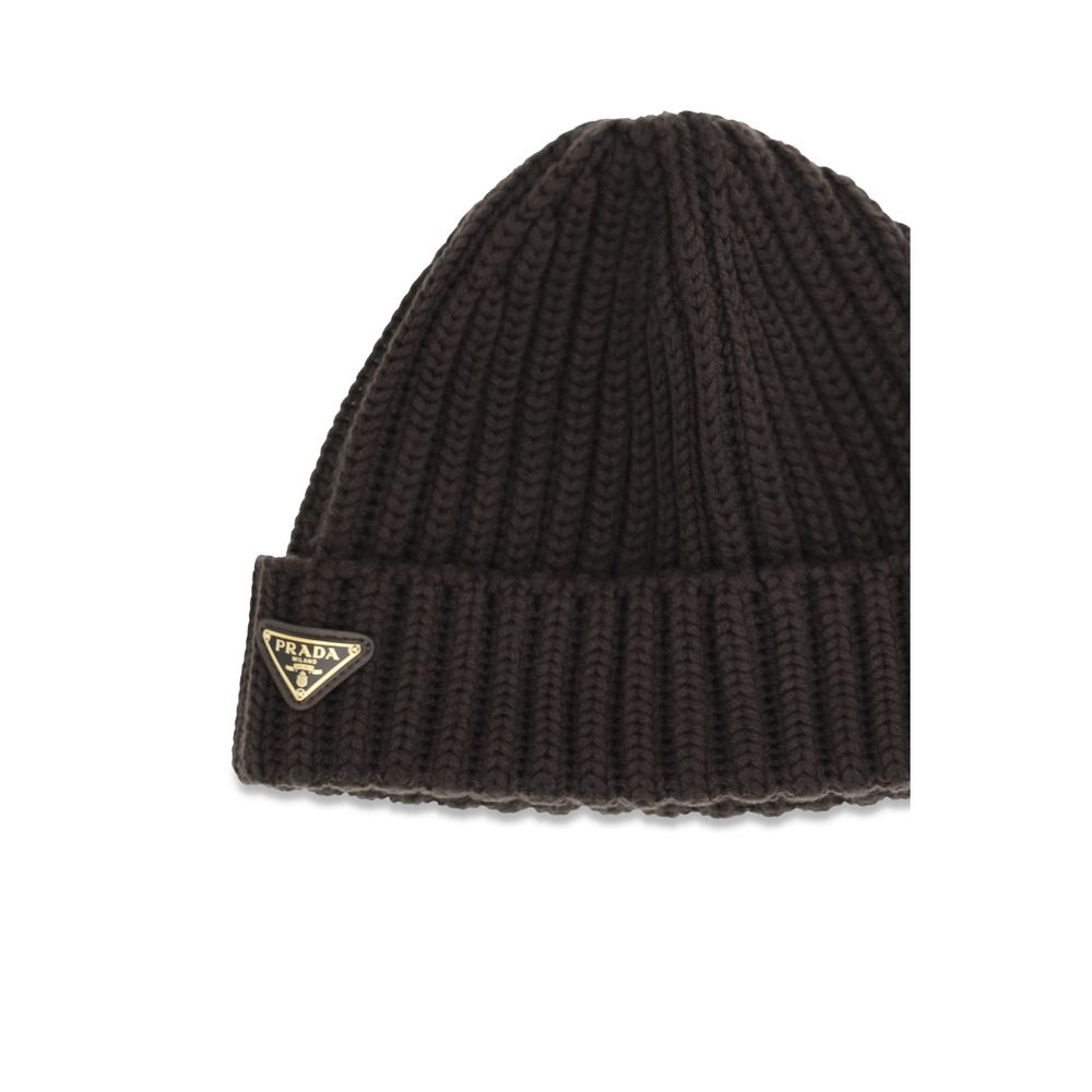 Prada Brown Wool Oves Aries Beanie - Eljoys Fashion 