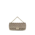 Valentino Garavani Gray Suede Leather Shoulder Bag